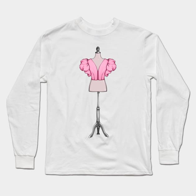 Fashionable retro mannequin in modern style Long Sleeve T-Shirt by ArctiumStudio